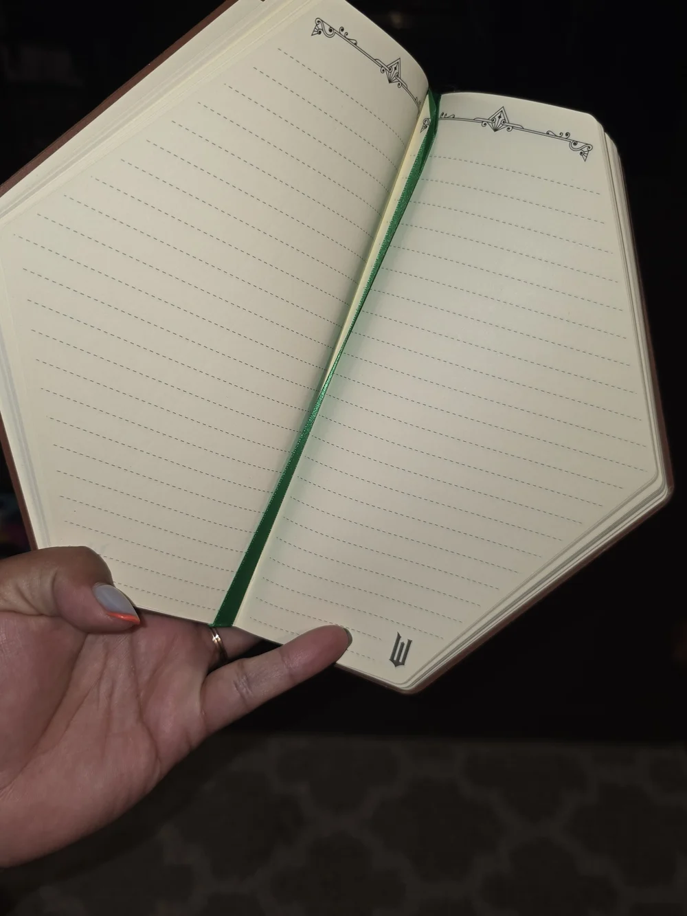 Wicked Embossed Leatherette Notebook in Warm Brown